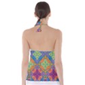 Colorful Flora Flora Kazakh Pattern Tie Back Tankini Top View2