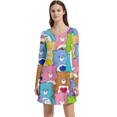 Care Bears, Adorable, Art Long Sleeve Velour Skater Dress by kyorashop23