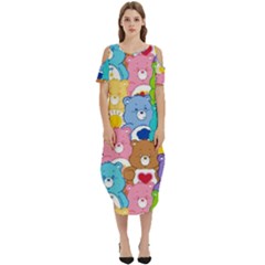 Care Bears, Adorable, Art Cold Shoulder Loose Fit Dress With Pockets by kyorashop23