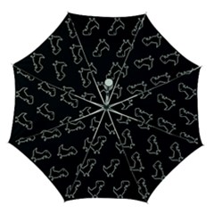 Cute Black, Dinosaur Automatic Folding Umbrella With Case (medium) by kyorashop23