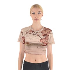 Pastel Nature , Art, Blue, Cute, Cotton Crop Top by kyorashop23