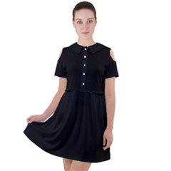 Plain Black Black Short Sleeve Shoulder Cut Out Dress  by kyorashop23