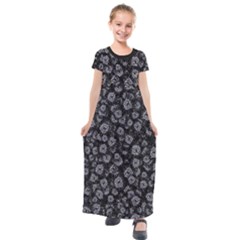 Whimsy Beasts Print Pattern Design Kids  Short Sleeve Maxi Dress by dflcprintsclothing