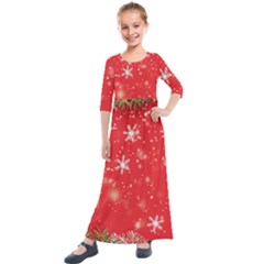 Christmas Ornament Kids  Quarter Sleeve Maxi Dress by Salmanaz77