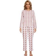 Kawaii Pumpkin Patt White Womens  Long Sleeve Lightweight Pajamas Set by snowwhitegirl