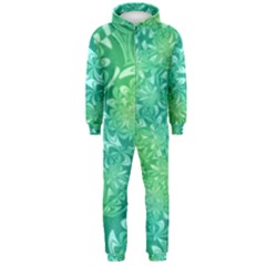 Retro Flower Pattern Design Batik Hooded Jumpsuit (men) by Posterlux