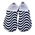 Black White Wave Pattern Wavy Water Seamless Women s Sock-Style Water Shoes View1