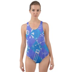 Background Abstract Texture Pattern Cut-out Back One Piece Swimsuit by Posterlux