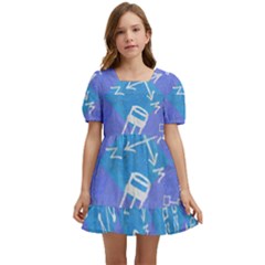 Background Abstract Texture Pattern Kids  Short Sleeve Dolly Dress by Posterlux