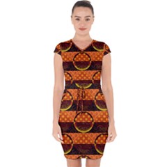 Art Pattern Design Wallpaper Capsleeve Drawstring Dress  by Posterlux