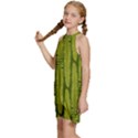 Fern Texture Nature Leaves Kids  Halter Collar Waist Tie Chiffon Dress View2