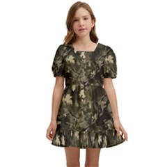 Camouflage Army Survival Uniform Kids  Short Sleeve Dolly Dress by Posterlux