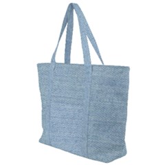 Blue Denim Texture, Macro Zip Up Canvas Bag by kyorashop23