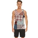 Cloth Patches Texture Macro, Patches Of Cloth Men s Wide Collar Tank Top View1