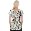 Bottle Chic Print Patterns Cap Sleeve Top View2