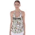 Bottle Chic Print Patterns Tie Back Tankini Top View1