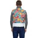 floral and leaves pattern Men s Button Up Puffer Vest	 View4