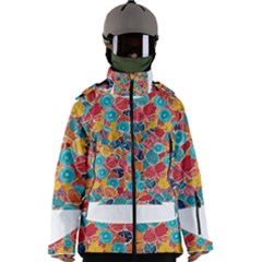 Floral And Leaves Pattern Men s Zip Ski And Snowboard Waterproof Breathable Jacket by BellaVistaTshirt02