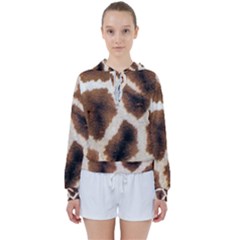 Giraffe Skin Texture Women s Tie Up Sweat by kyorashop23