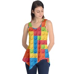 Lego Bricks, Colorful Dots Background Sleeveless Tunic by kyorashop23