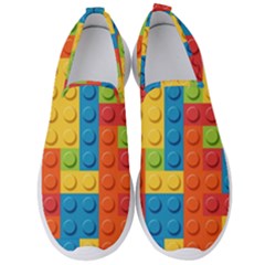 Lego Bricks, Colorful Dots Background Men s Slip On Sneakers by kyorashop23