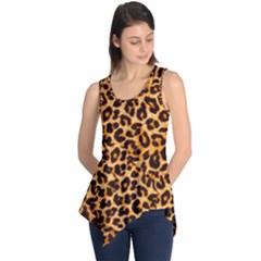 Leopard Skin Texture Macro, Brown Sleeveless Tunic by kyorashop23