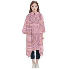 Pink Retro Texture With Circles, Retro Circles Background, Kids  Hooded Rain Ponchos by kyorashop23