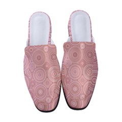 Pink Retro Texture With Circles, Retro Circles Background, Women s Classic Backless Heels by kyorashop23