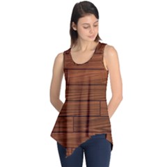 Seamless Wooden Planks Brown Wooden Background Sleeveless Tunic by kyorashop23