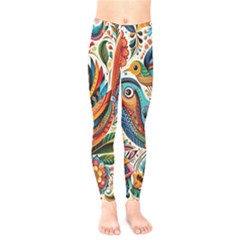 Madhubani Art A Kids  Leggings by BellaVistaTshirt02