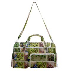 Garden Sanctuary Photo Collage Print Sports Gym Duffle Bag With Shoe Compartment by dflcprintsclothing