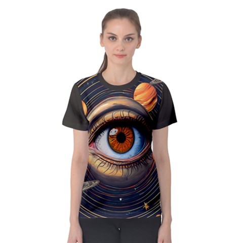 Eye Of The Universe (ai) Women s Sport Mesh T-shirt by dflcprintsclothing