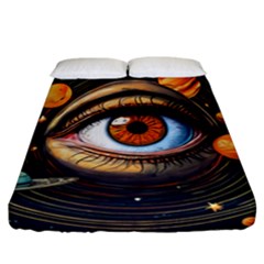 Eye Of The Universe (ai) Fitted Sheet (california King Size) by dflcprintsclothing