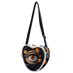 Eye Of The Universe (ai) Heart Shoulder Bag by dflcprintsclothing