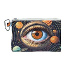 Eye Of The Universe (ai) Canvas Cosmetic Bag (medium) by dflcprintsclothing