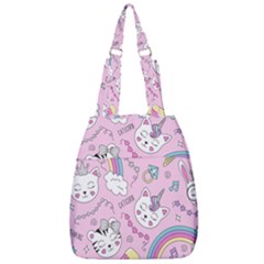 Beautiful Cute Animals Pattern Pink Center Zip Backpack by Grandong