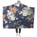 Japanese Wave Koi Illustration Pattern Wearable Blanket View2