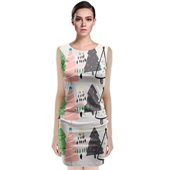 Christmas Trees Icons Classic Sleeveless Midi Dress by Apen