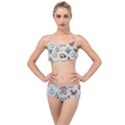 Christmas Cartoon Pattern Layered Top Bikini Set View1