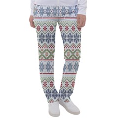 Christmas Star Flower Red Blue Women s Casual Pants by anzea