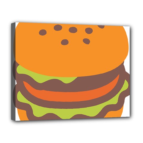 Hamburger Canvas 14  X 11  (stretched) by anzea