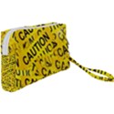 Caution Road Sign Cross Yellow Wristlet Pouch Bag (Small) View2