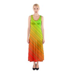 Orange Green Gradient Hunter Sleeveless Maxi Dress by Dutashop