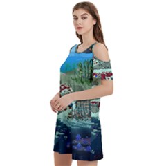 The Overworld Aurora Subnautica Women s Cold Shoulder Round Neck Mini Dress by Bedest