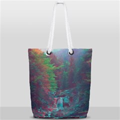 Foroest Nature Trippy Full Print Rope Handle Tote (small) by Bedest