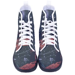 Astrology Surreal Surrealism Trippy Visual Art Kid s High-top Canvas Sneakers by Bedest