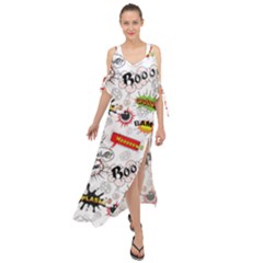 Pattern Seamless Texture Cartoon Maxi Chiffon Cover Up Dress by Bedest