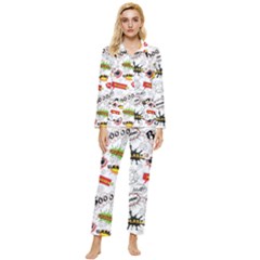 Pattern Seamless Texture Cartoon Womens  Long Sleeve Velvet Pocket Pajamas Set by Bedest