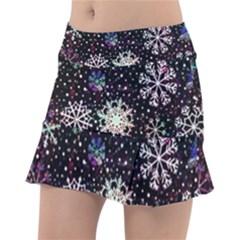 Shiny Winter Snowflake Abstract Christmas Cold Crystal December Classic Tennis Skirt by Bedest