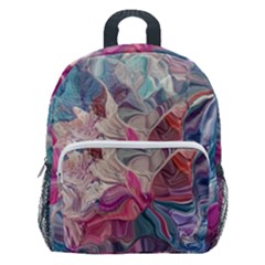 Blue Blend Kids  Age 5-10 Lightweight School Backpack With Side Pockets by kaleidomarblingart